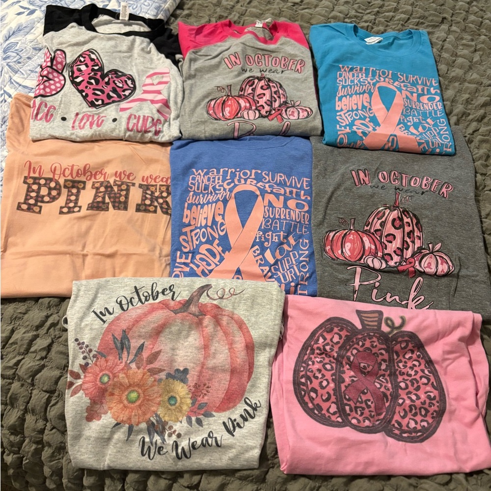 8 October Breast Cancer Awareness Shirts all Size Medium